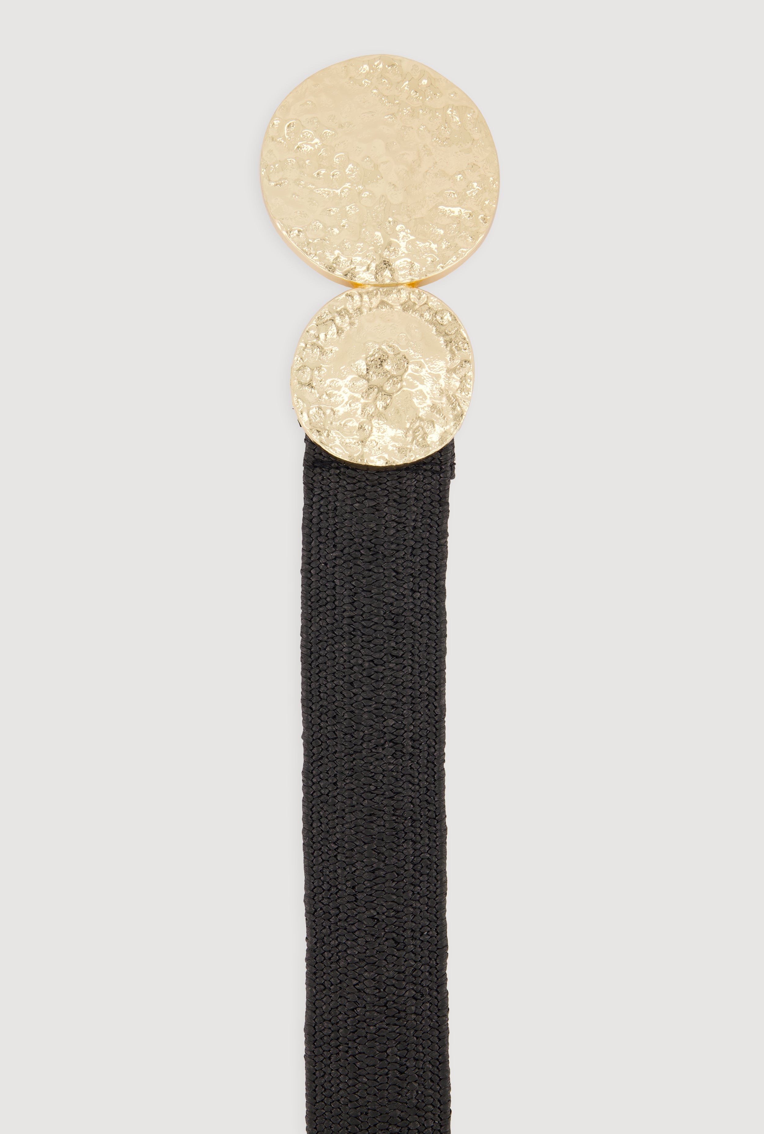 Hammered Metallic Medallion Stretch Waist Belt