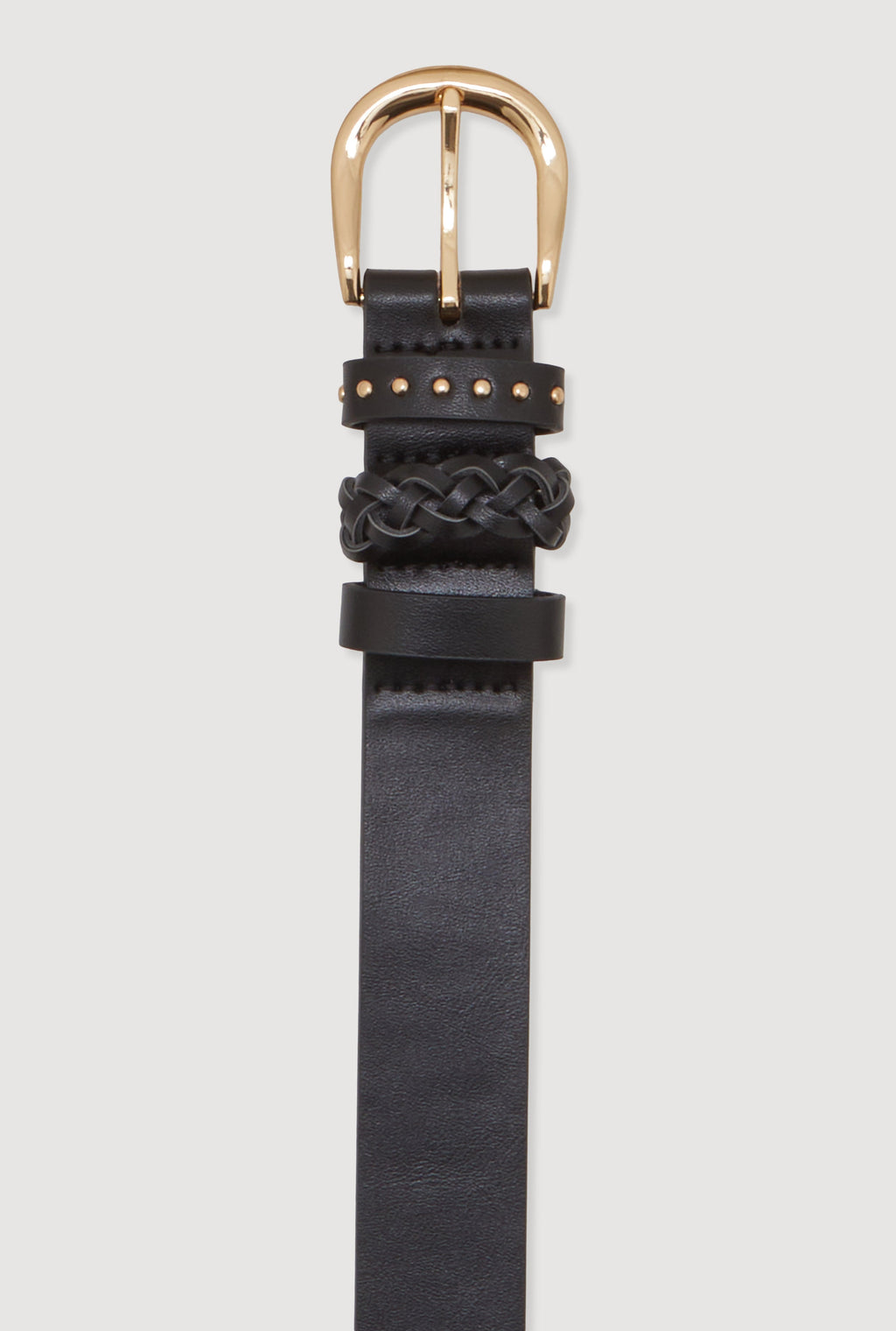 Faux Leather Triple Loop Belt