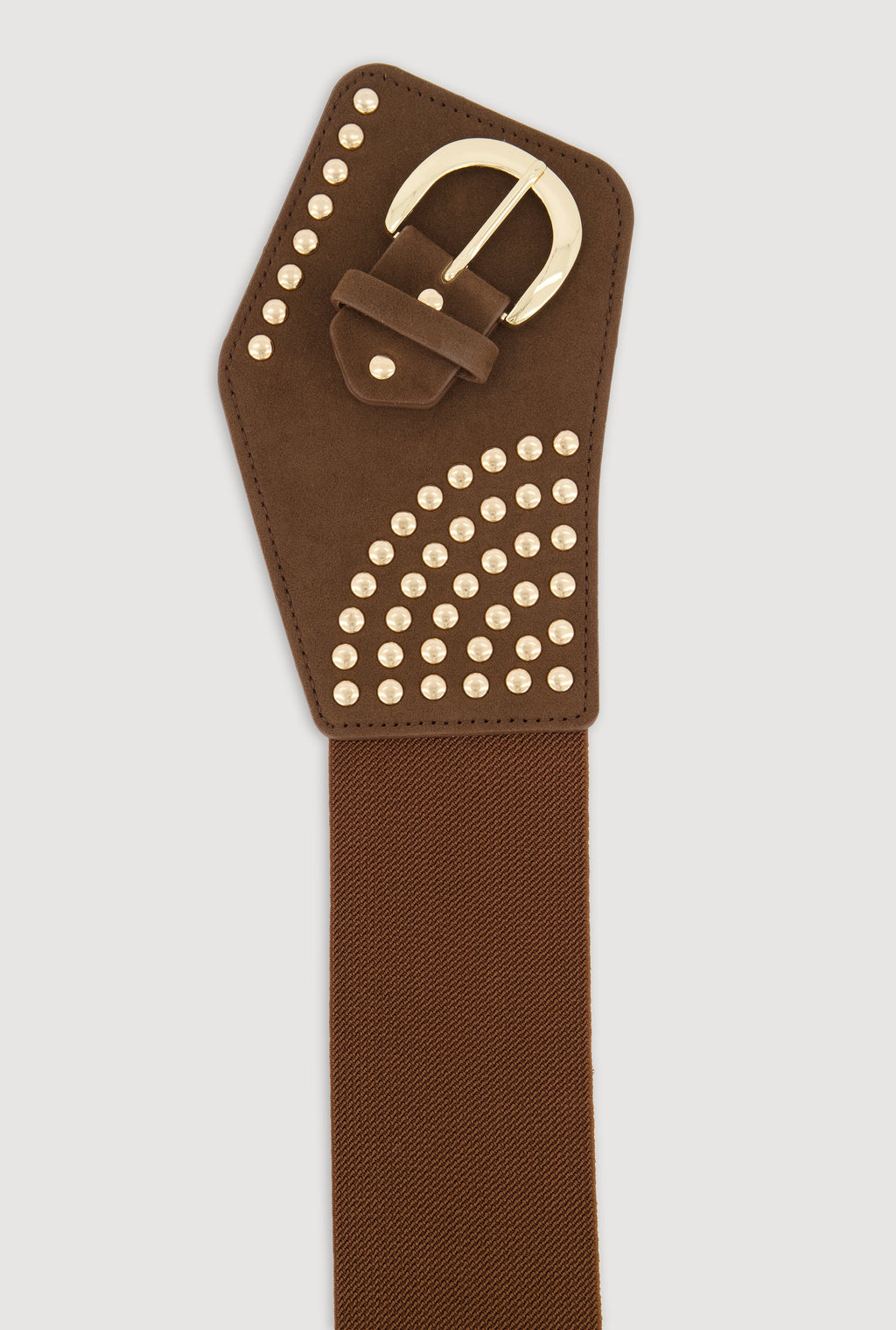 Studded Faux Suede Stretch Belt