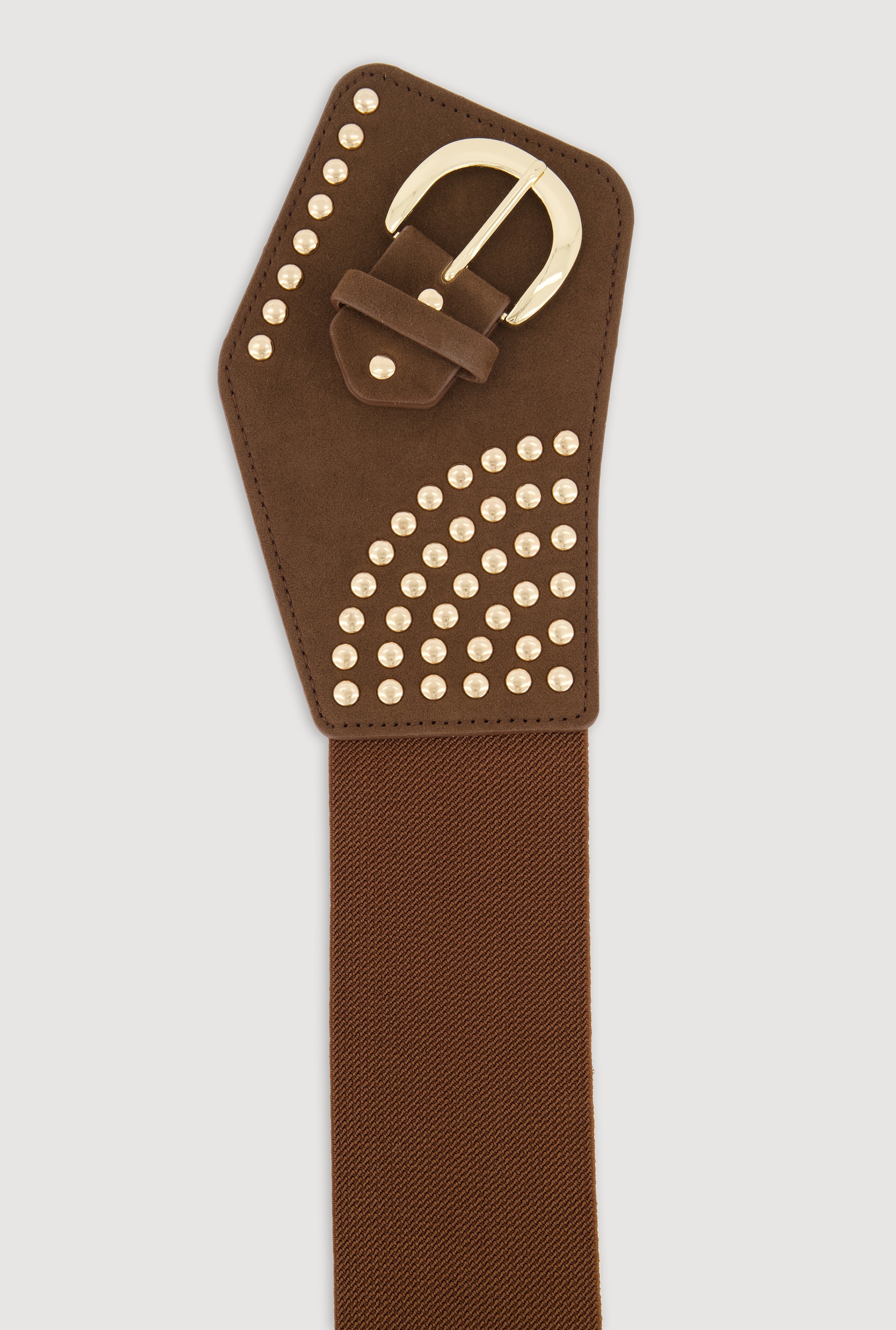 Studded Faux Suede Stretch Belt
