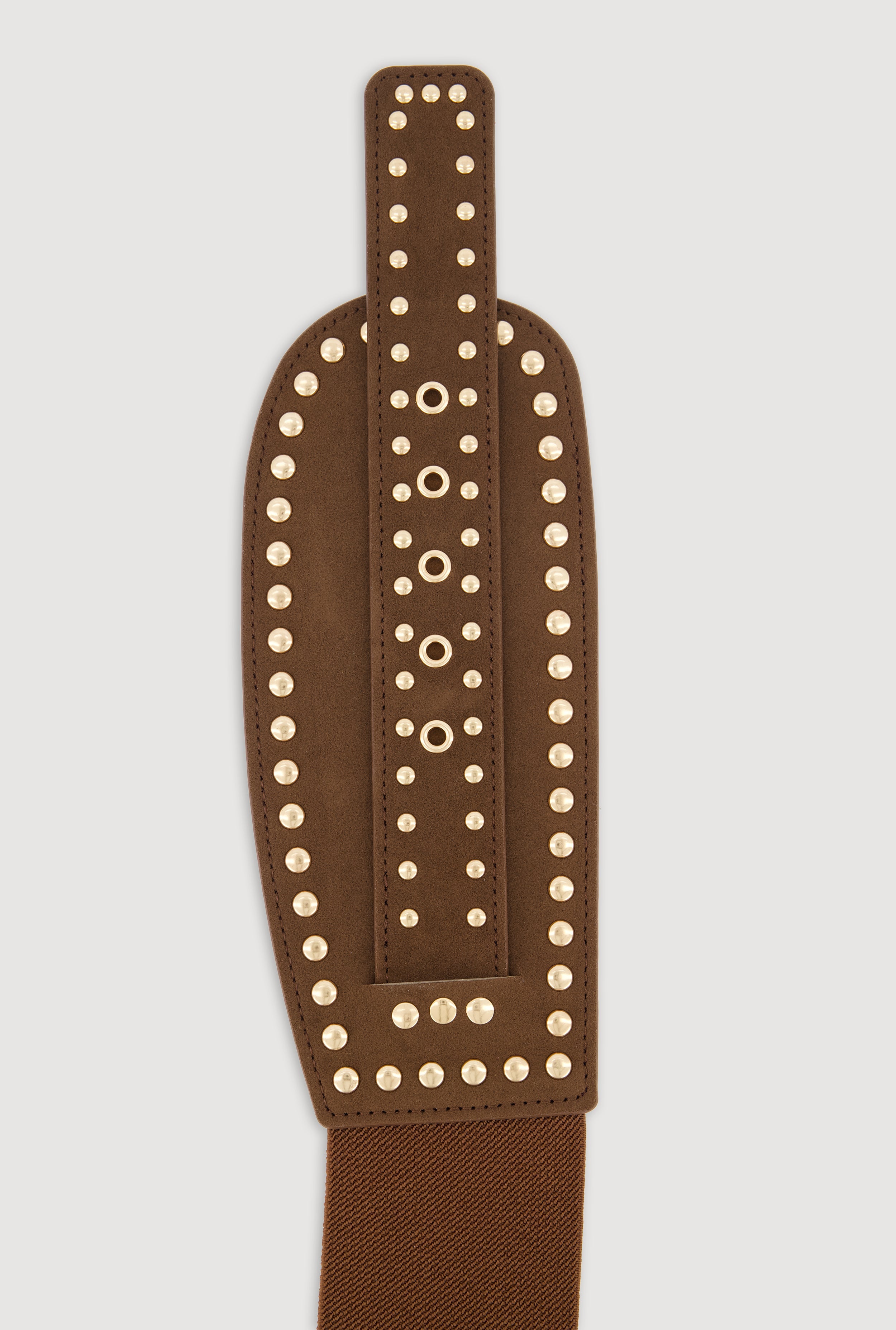 Studded Faux Suede Stretch Belt