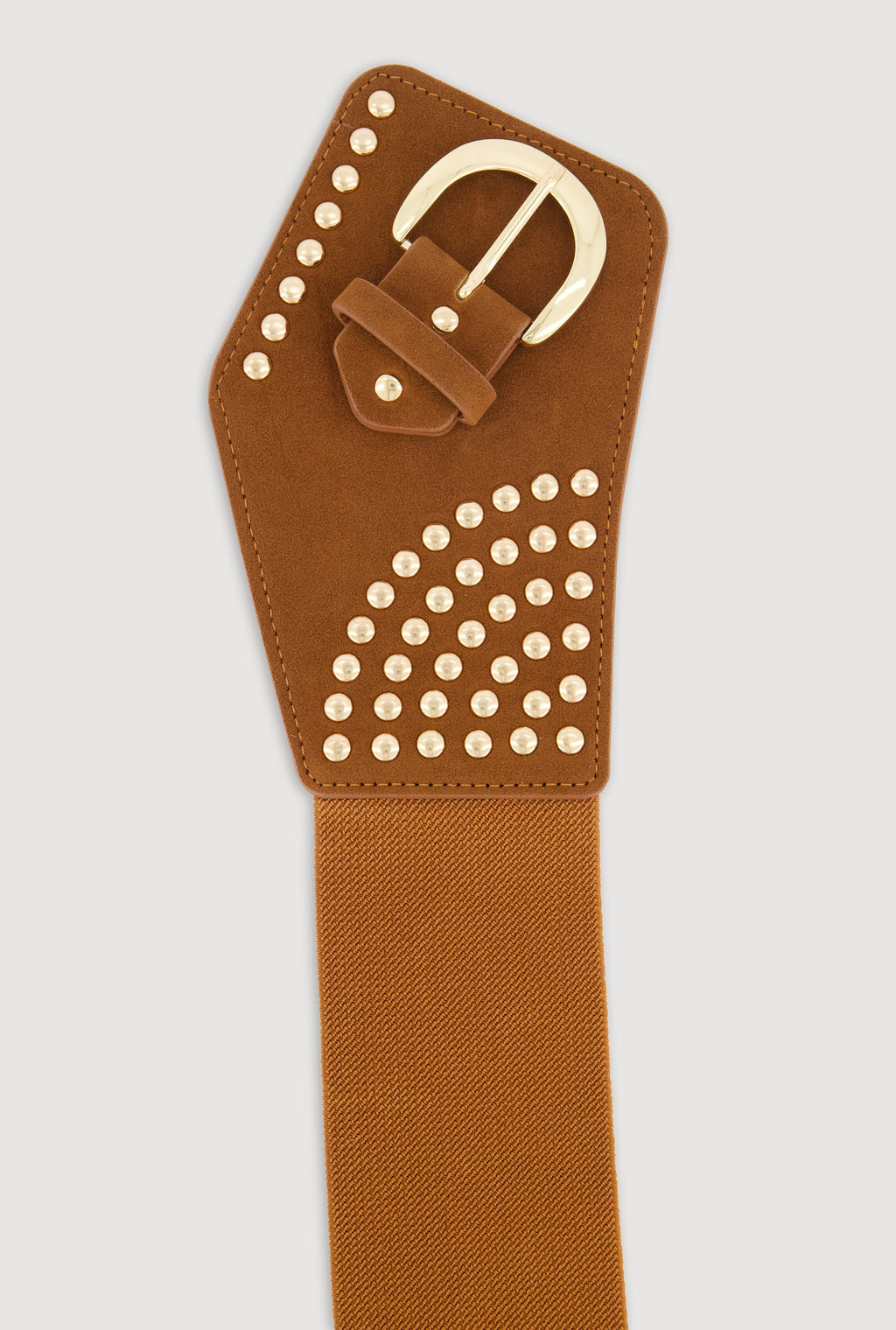 Studded Faux Suede Stretch Belt