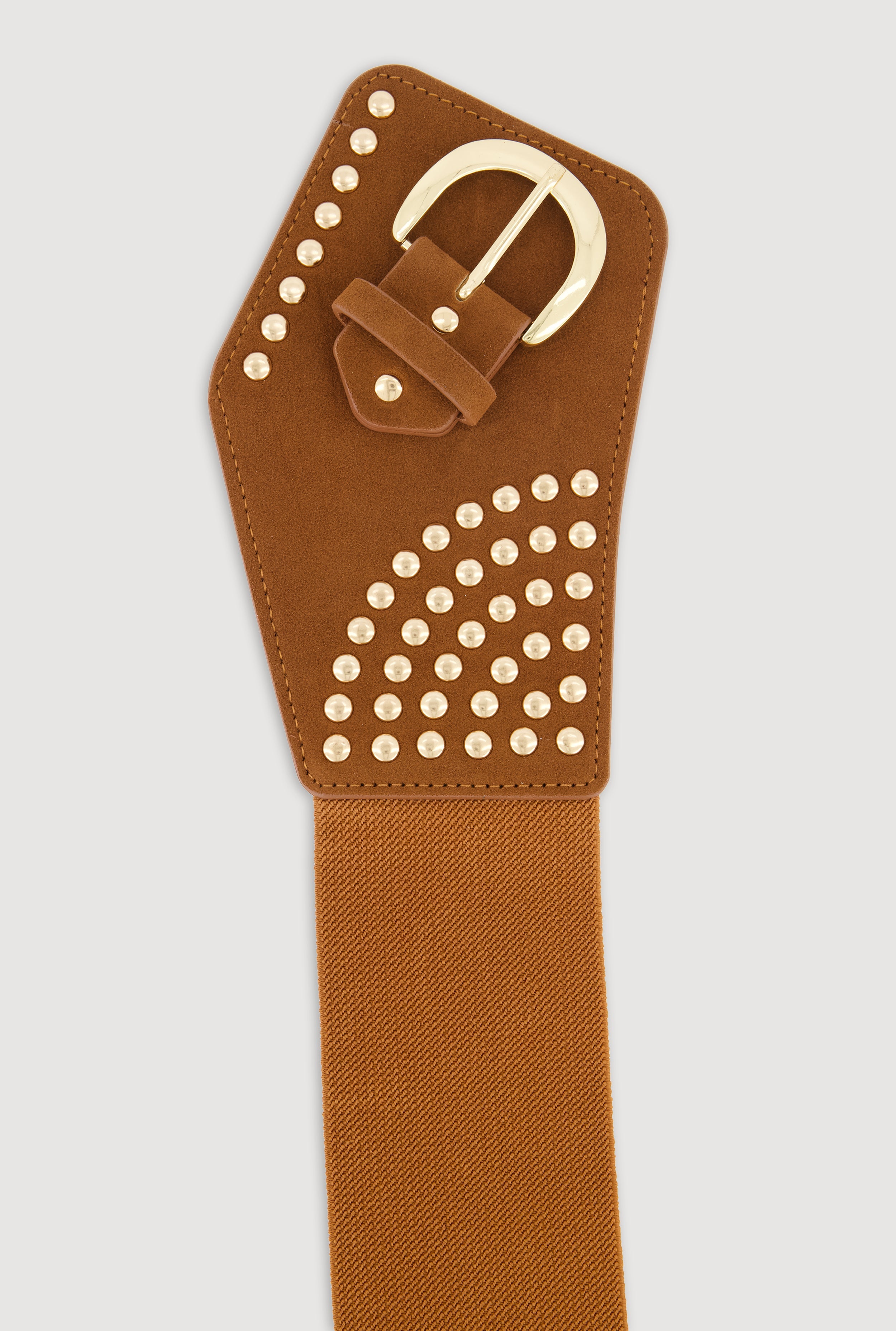 Studded Faux Suede Stretch Belt