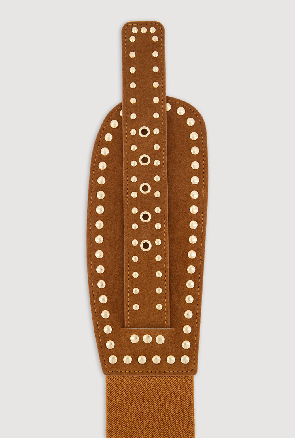 Studded Faux Suede Stretch Belt