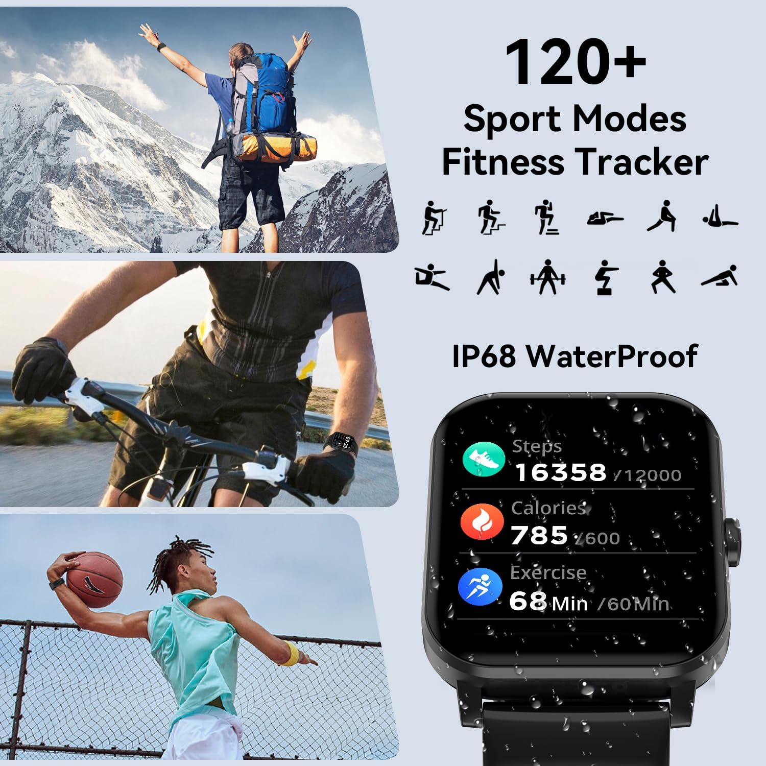 Smart Watch, 1.85" Smartwatch for Men Women (Answer/Make Call)