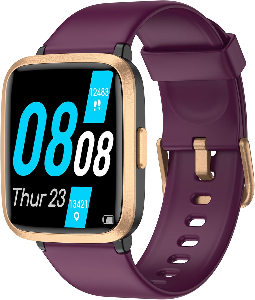 Smart Watch, Fitness Tracker with Touchscreen, Heart Rate Monitor, Blood Oxygen, Sleep Tracking Fitness Watch 5ATM Waterproof Smartwatch for Women Men Pedometer Step Calories for Android iOS