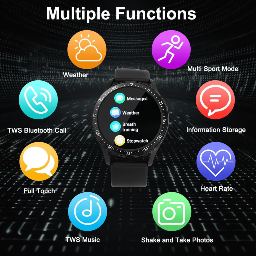 Smart Watch with Earbuds, 1.32 Inch Round Fitness Watch X7, 2 in 1 Bluetooth Watch with Step,Calories,Sleep Monitor,Heart Rate Blood Pressu-re Monitor for iOS & Android