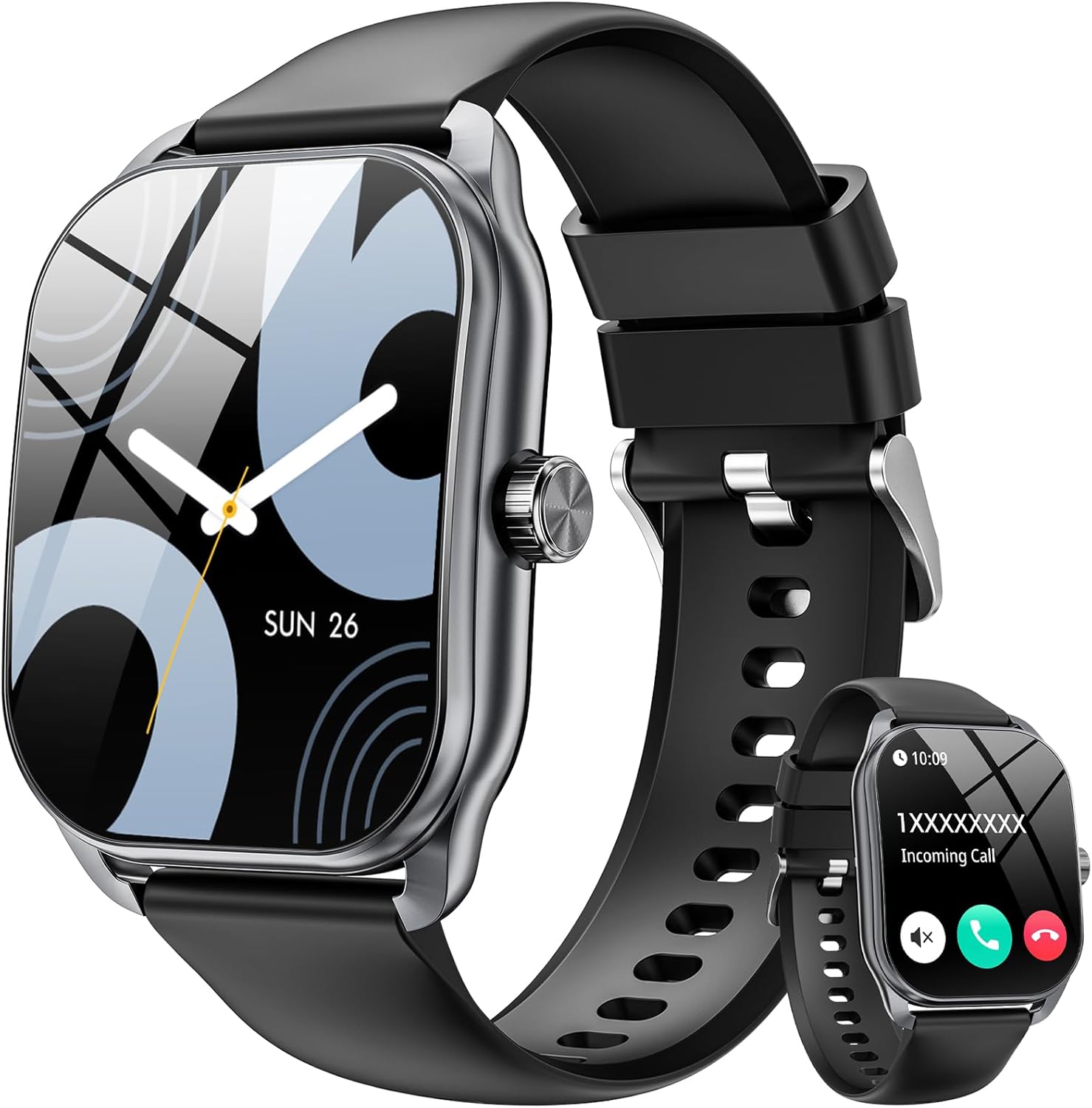 Smart Watch for Men(Answer/Make Call), 2.01" Smartwatch with Heart Rate/Sleep Monitor, Fitness Tracker with 120+ Sports Modes IP68 Waterproof Fitness Watch for Android iOS