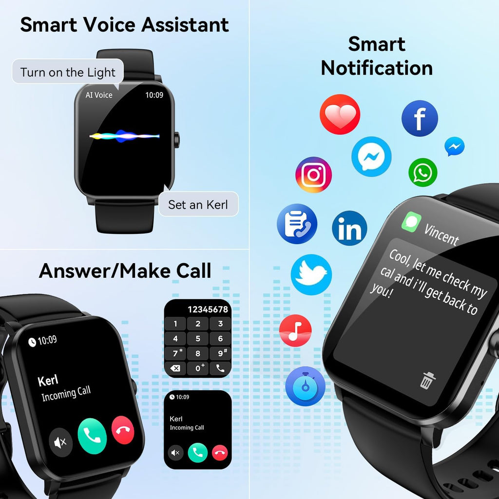 Smart Watch, 1.85" Smartwatch for Men Women (Answer/Make Call)