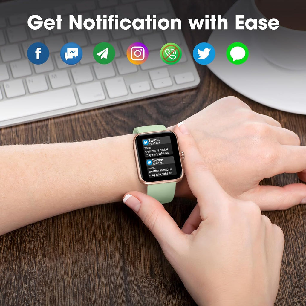 Smart Watch, Fitness Tracker with Touchscreen, Heart Rate Monitor, Blood Oxygen, Sleep Tracking Fitness Watch 5ATM Waterproof Smartwatch for Women Men Pedometer Step Calories for Android iOS