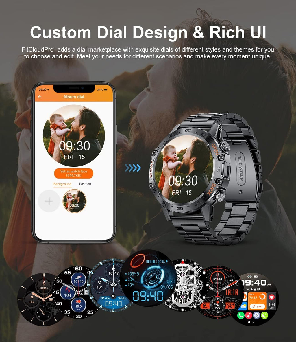 Military Smart Watch for Men(Answer/Dial Calls)