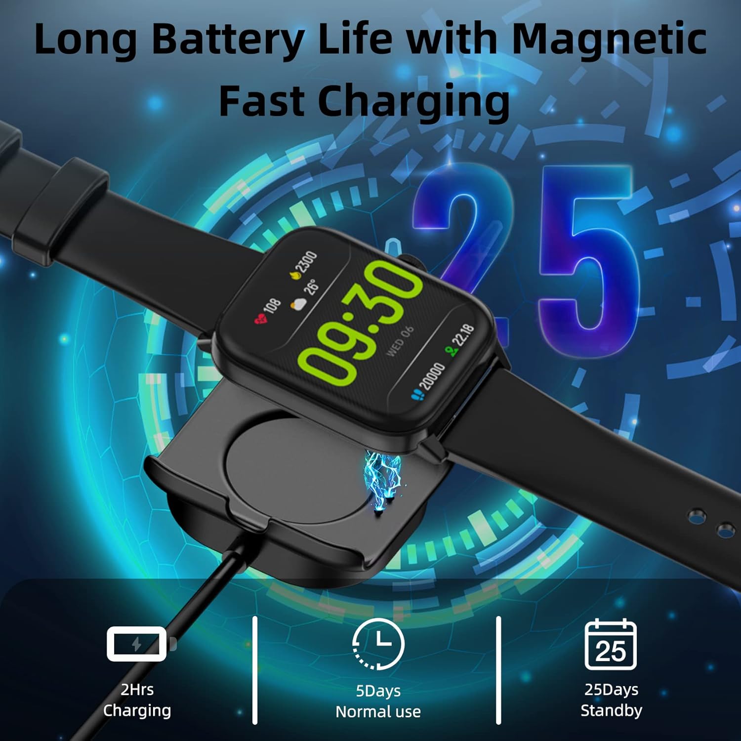 Smart Watch (Answer/Make Call), 1.96" Fitness Tracker Watch with Step Calorie Counter, 110+ Sports Modes IP67 Waterproof, Smartwatch for Men Women Bluetooth Watch Compatible with Android iPhone iOS