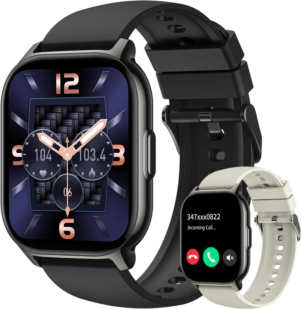 Smart Watch for Men Women Fitness: Make/Answer Call Smart Watches for Men Digital Mens Watches Running Waterproof Smartwatch Android Phones iPhone Samsung Compatible Heart Rate Monitor Step Tracker