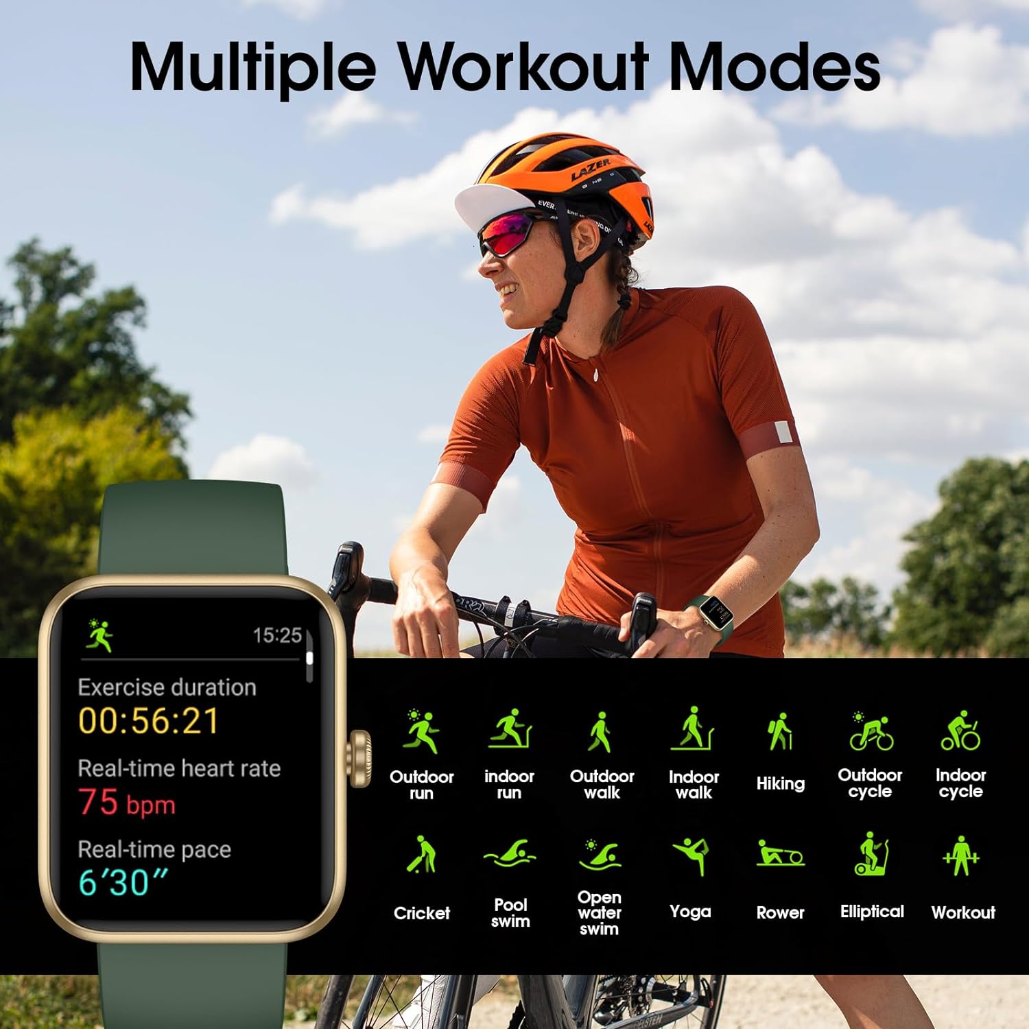 Smart Watch, Fitness Tracker with Touchscreen, Heart Rate Monitor, Blood Oxygen, Sleep Tracking Fitness Watch 5ATM Waterproof Smartwatch for Women Men Pedometer Step Calories for Android iOS