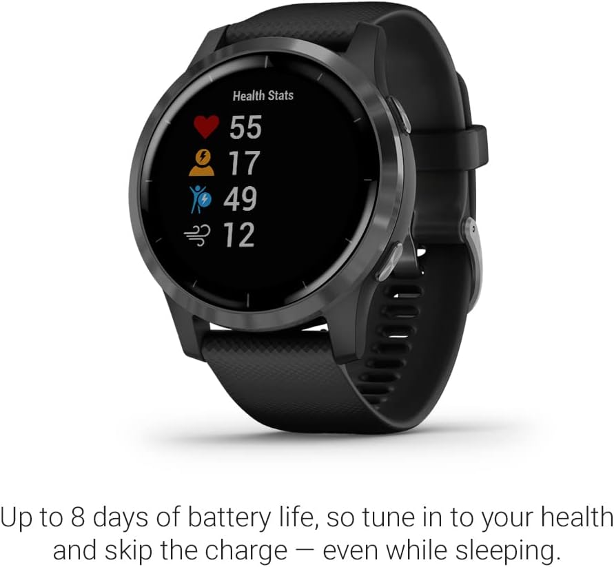 GPS Smartwatch, Features Music, Body Energy Monitoring, Animated Workouts, Pulse Ox Sensors and More, Black