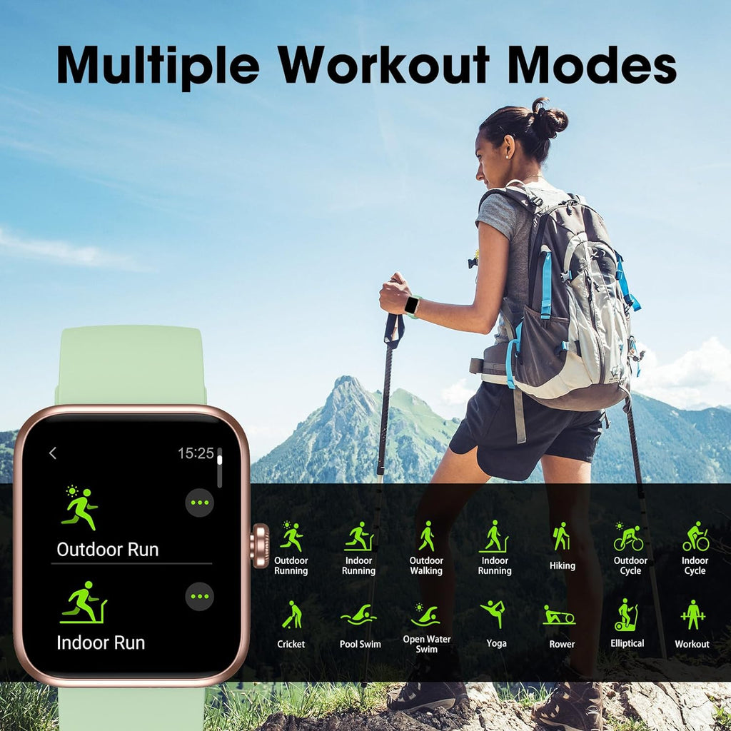 Smart Watch, Fitness Tracker with Touchscreen, Heart Rate Monitor, Blood Oxygen, Sleep Tracking Fitness Watch 5ATM Waterproof Smartwatch for Women Men Pedometer Step Calories for Android iOS