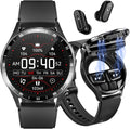 Smart Watch with Earbuds, 1.32 Inch Round Fitness Watch X7, 2 in 1 Bluetooth Watch with Step,Calories,Sleep Monitor,Heart Rate Blood Pressu-re Monitor for iOS & Android
