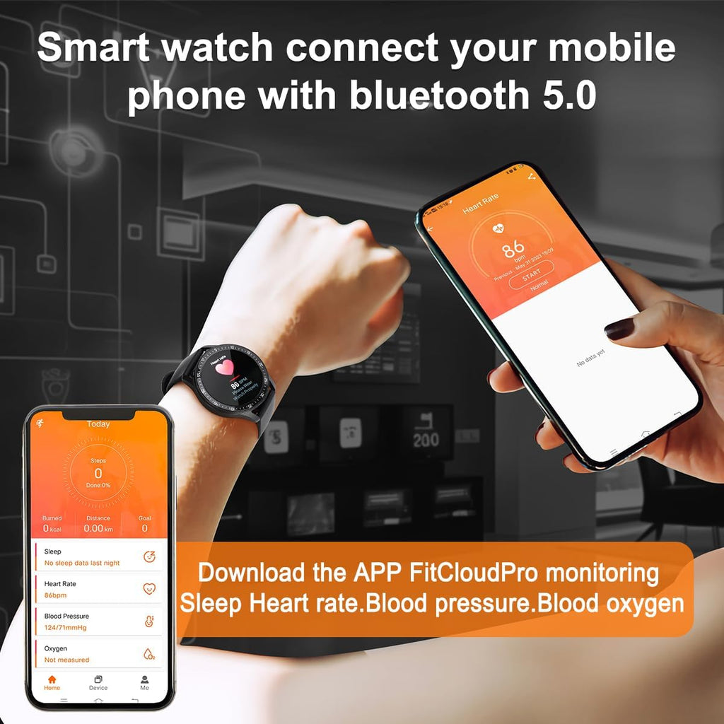 Smart Watch with Earbuds, 1.32 Inch Round Fitness Watch X7, 2 in 1 Bluetooth Watch with Step,Calories,Sleep Monitor,Heart Rate Blood Pressu-re Monitor for iOS & Android