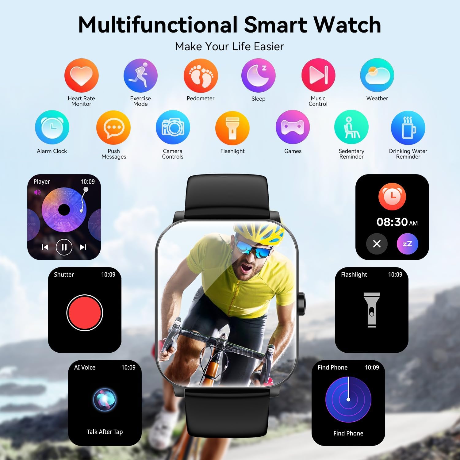 Smart Watch, 1.85" Smartwatch for Men Women (Answer/Make Call)