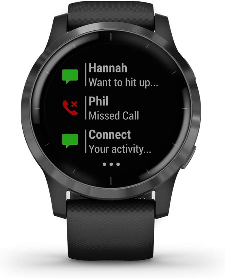 GPS Smartwatch, Features Music, Body Energy Monitoring, Animated Workouts, Pulse Ox Sensors and More, Black